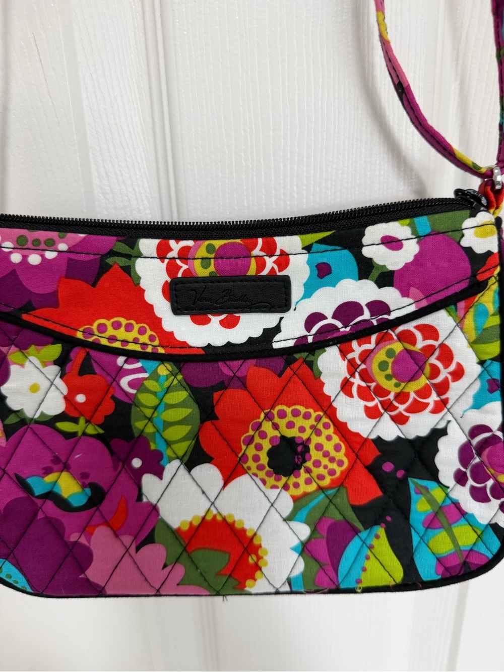Vera Bradley Bright Floral Quilted Crossbody in Pink, Green, White, Orange - Picture 4 of 6